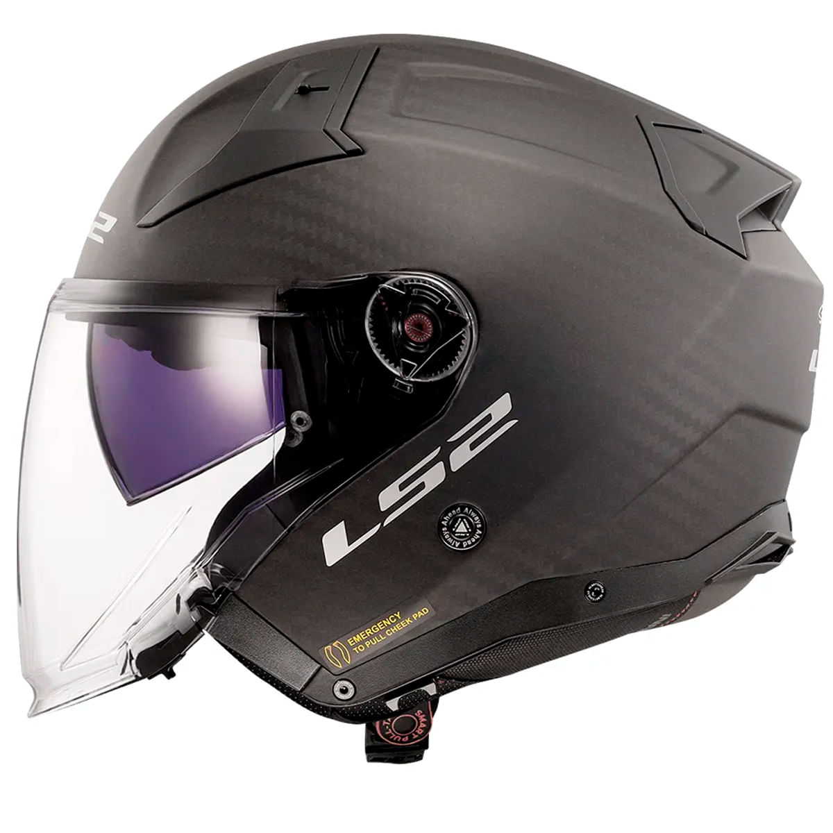 Capacete LS2 OF603 Infinity 2 C Solid Carbon Fosco